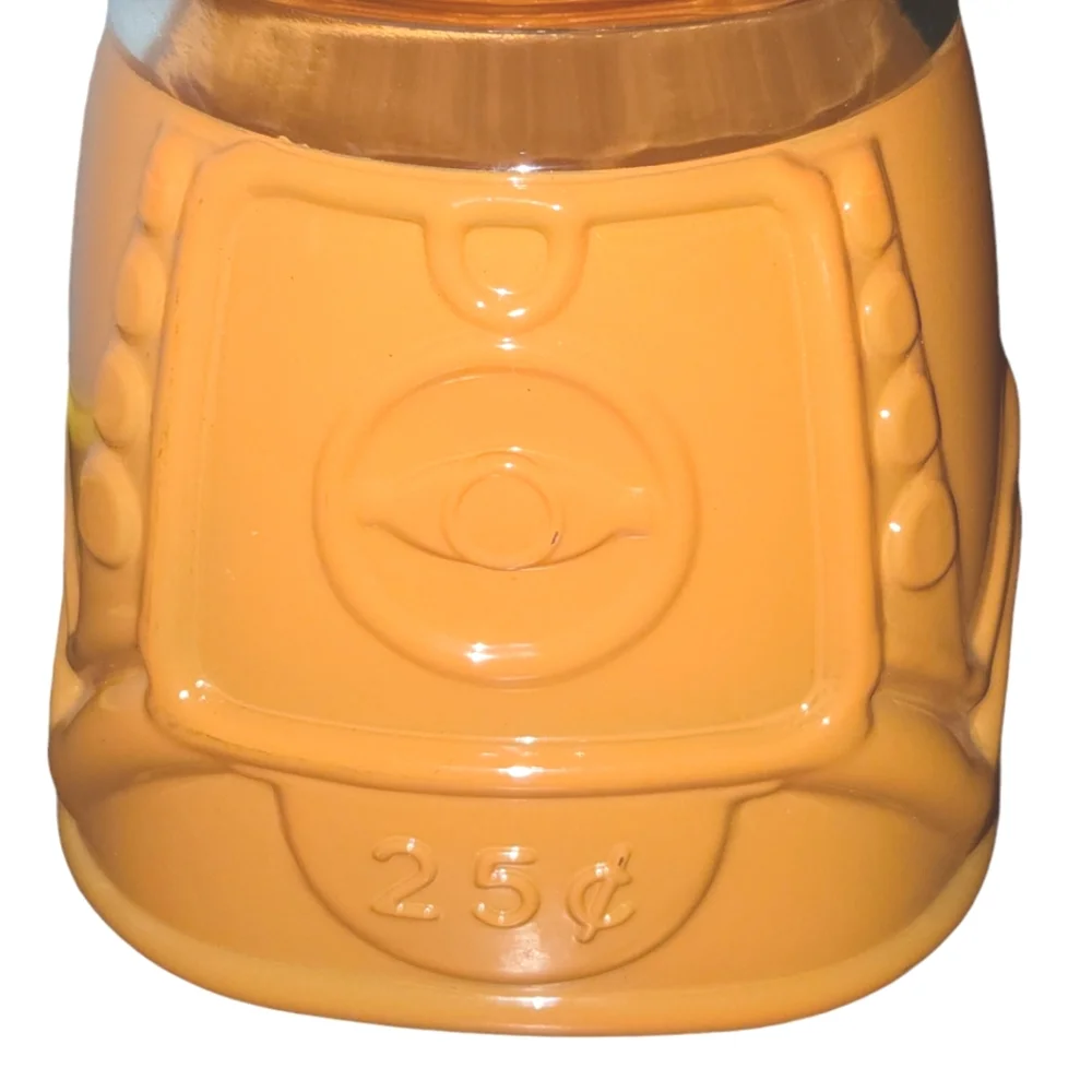 Target Orange Pumpkin Faux Gumball Machine Glass Sealed Storage Canister 9